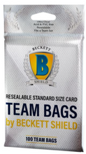 Load image into Gallery viewer, 100 CT BECKETT SHIELD TEAM BAGS CARD SOFT SLEEVES NO PVC 100 TOTAL SLEEVES