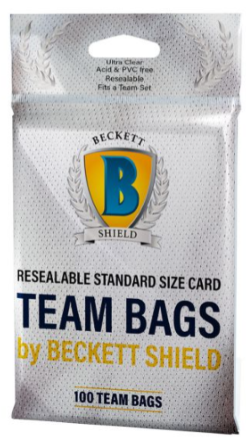 100 CT BECKETT SHIELD TEAM BAGS CARD SOFT SLEEVES NO PVC 100 TOTAL SLEEVES